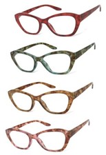 1 or 2 Pairs Womens Cat Eye Translucent Colorful Frame Full Lens Reading Glasses