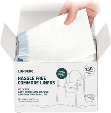 Commode Liners - Value Pack 250 Count Universal Fit - Medical Grade Bedside Comm
