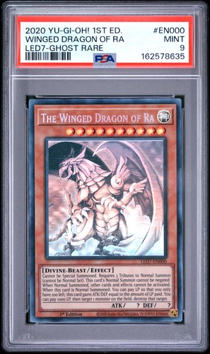 The Winged Dragon Of Ra LED7-EN000 1st Edition-Ghost Rare Yugioh PSA 9 *635