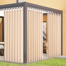 Flyfun Outdoor Curtains for Patio Waterproof - Windproof Gazebo Tab Top Curtain