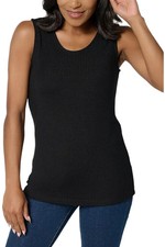 Denim  Co. Women's Essentials Heavenly Jersey Tank Black