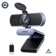 4K Webcam 8MP CMOS USB A USB C Dual Microphone Privacy Cover Auto Focus Gray