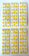 LOT Of 6 STRIPS MRS GROSSMAN’S Stickers Yellow CHICKS 2006 Easter SPRING
