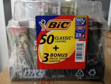 BIC Classic Disposable Butane Soft Flame Lighters 50+3 Bonus, Bob Marley Design