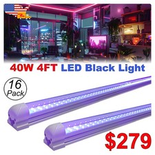 4FT 40W UV LED Black Light Bar W/T US Plug Power Cord for DJ Club Party D cor