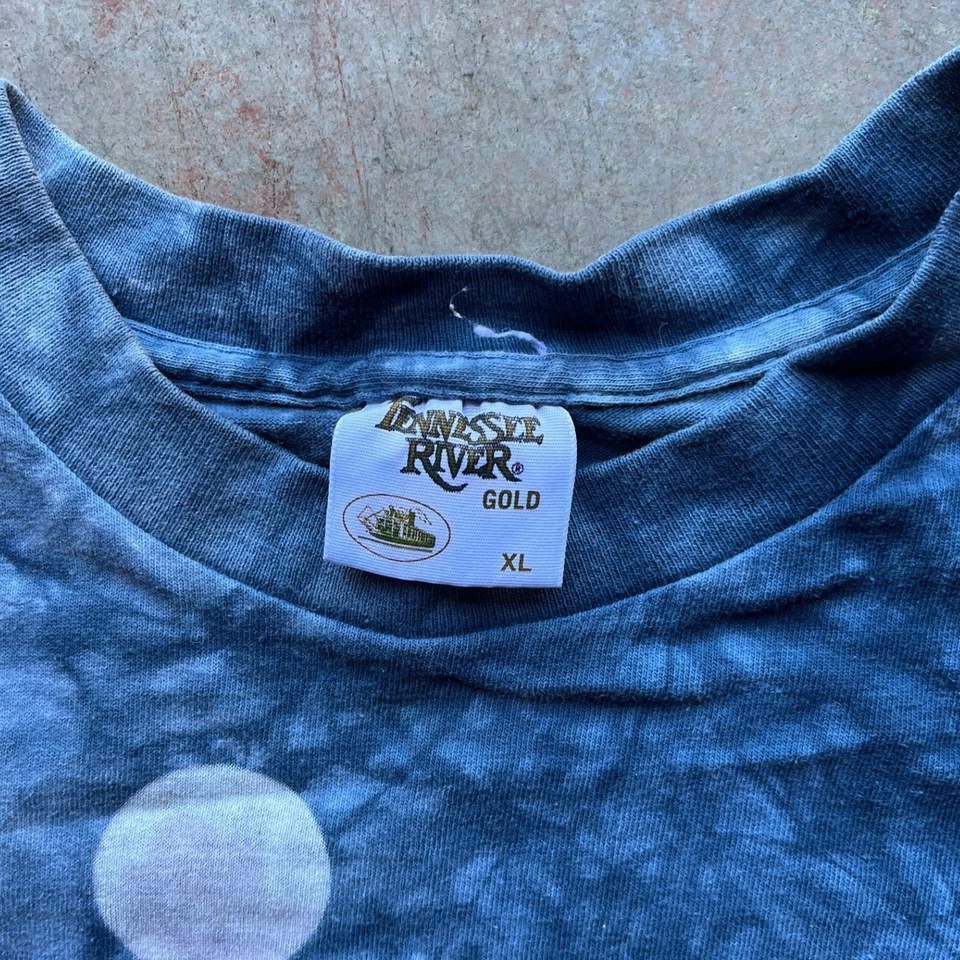 Camiseta De Colección Años 90 Tennessee River Dorada Para Hombres Tie Dye Nativo Americano Jefe Luna XL Foto 2 de 4