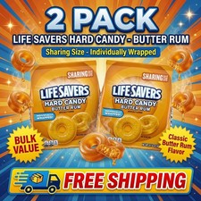 Ron de mantequilla Life Savers caramelo duro envuelto tamaño compartido (paquete de 2) | ¡Envío gratuito!