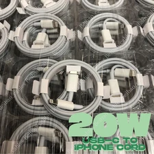 Bulk Lot 20W PD USB C Fast Charger Cable Type C Cord For iPhone14 13 12 11 8 6