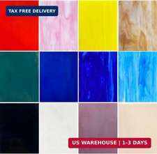 12 Sheets COE 96 Fused Glass Supplies Mixed Colors, 4 x 6 inch Fusible Stained G