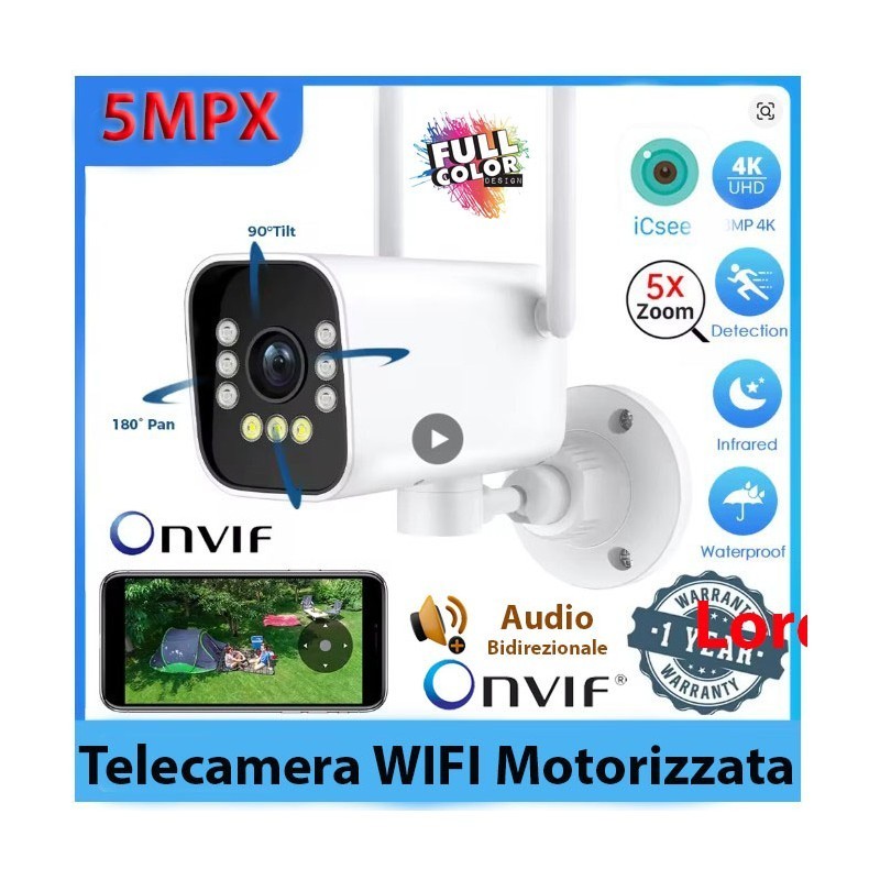 Offerta 2025: Telecamera Esterna Zoom 5x ONVIF Motorizzata PTZ