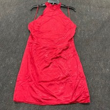 GUESS Naomi Halter Dress Women's Size L Red W5YK70WGS70