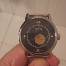 Raketa Copernicus Orologio Meccanico Manuale Analogico Acciaio Quadrante Nero