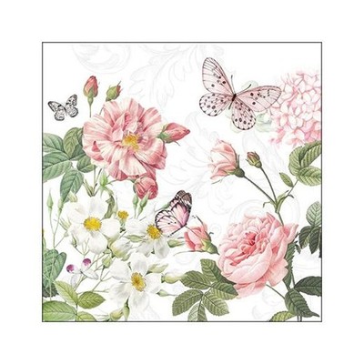 Ambiente 33 cm 3-lagige Papierservietten 20 Stück - Amelia weiß