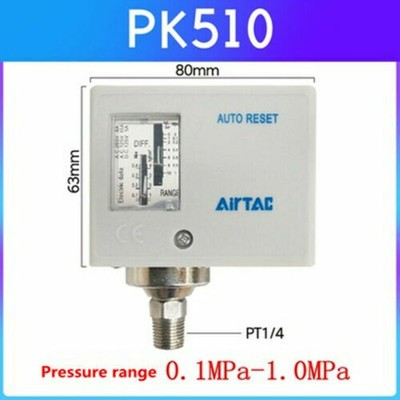 For AirTAC PK510 pneumatic mechanical pressure switch 0.1MPa~1.0MPa/1kg~10kg
