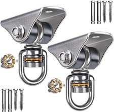 2 Pack Silent Swing Hanger Heavy Duty Stainless Steel Swing Hook with Swivel ...