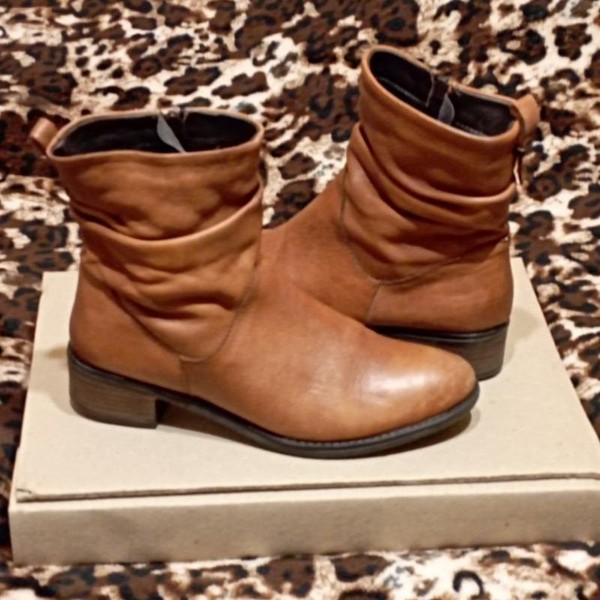Women Dune Boots Brown Leather 38 #3ODI