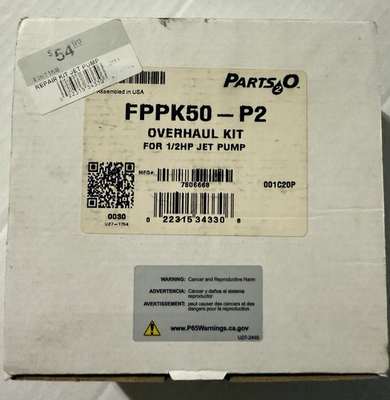 #ad Parts 2 O Overhaul Kit 1 2 Jet Pump FPPK50 P2 Repair Kit  $49.99