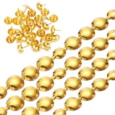 3Pcs Upholstery Nailhead Trim 1 Meters Glossy Tacks Strips 16mm Gold