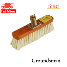 Groundsman 12" Soft PVC Broom Head Replacement Indoor Outdoor Sweeping Brush