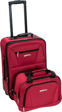 Fashion Softside Upright Luggage Set,Expandable, Red, 2-Piece 14/19 