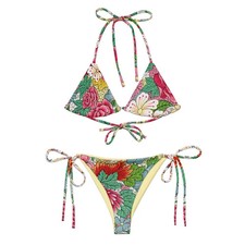 Bright Floral Women's String Bikini Swimsuit Summer Beach Wear