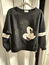 Vintage Mickey Mouse Crewneck Sweatshirt Disney Pullover Black Retro 90s Graphic