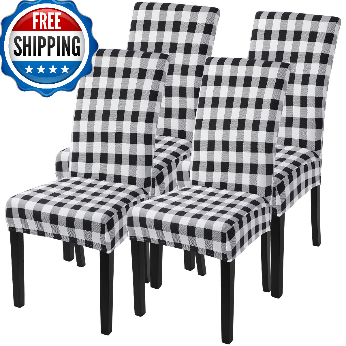 S Set Of 4, Stretch Kitchen Chair Covers