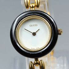 Vintage Gucci Change Bezel 11/12.2 Black Bezel Women's Qz Watch From Jpn [Exc+4]