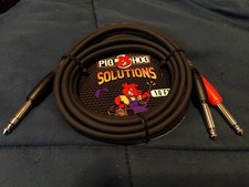 Pig Hog Solutions 10ft TRS M Dual 1/4" Insert Cable Limited Lifetime Warranty