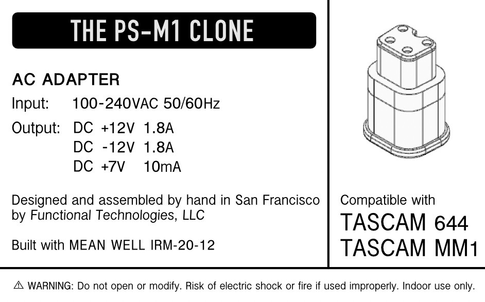The PS-M1 Clone - New Power Supply for TASCAM 644 and MM1 | eBay