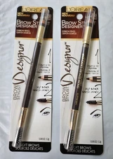 2 PACK L'Oreal Brow Stylist Designer Eyebrow Pencil  #315 Dark Brunette. 