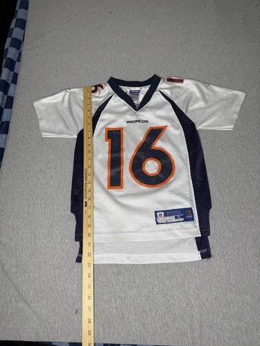 Maglia vintage Jake Plummer #16 Denver Broncos blu Reebok NFL bambino piccolo 8 - Foto 2 di 6