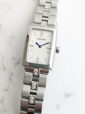 Seiko Credor 5A70-0Am0 Analog Quartz Women Aqua Blue Needle