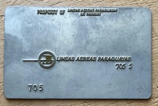 Vintage LAP Air Paraguay Lineas Aereas Paraguayas Ticket Validation Plate