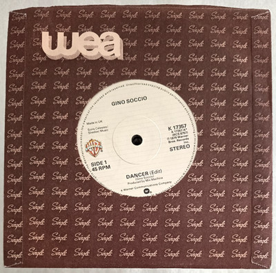7''  GINO SOCCIO -  DANCER  **  UK 1979  * * * * * *    EX /  EX