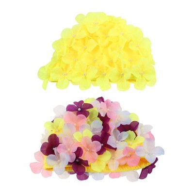 2pcs Flower Swim Cap: Bathing Shower Cap - 3d Petal Swimming Hats - for Women
