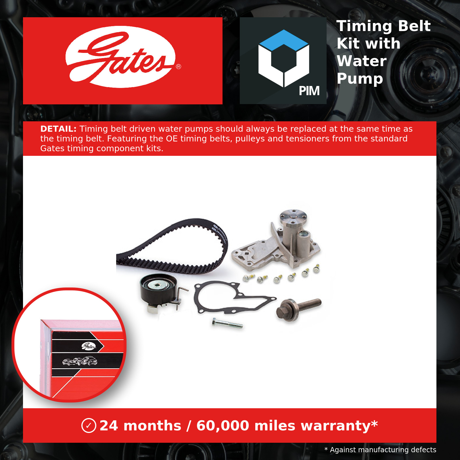 Timing Belt & Water Pump Kit fits FORD FOCUS Mk3, Mk3 Ti 1.6 10 to 20 Set Gates - Image 7