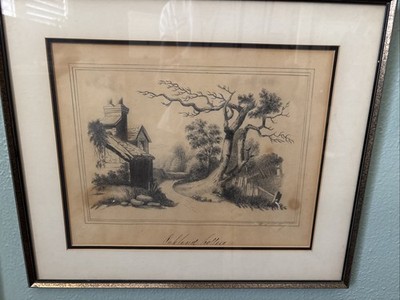 pencil art drawings vintage signed 