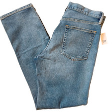 NWT 32x32 Men's GAP Straight Light Wash Denim Blue Jeans Stretch NEW