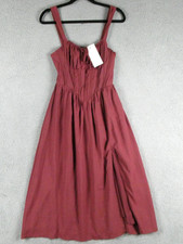 Vestido One Loved Babe S Borgoña Otoño Brisa Maxi Corsé Forrado Nuevo con Etiquetas **Coqueta**