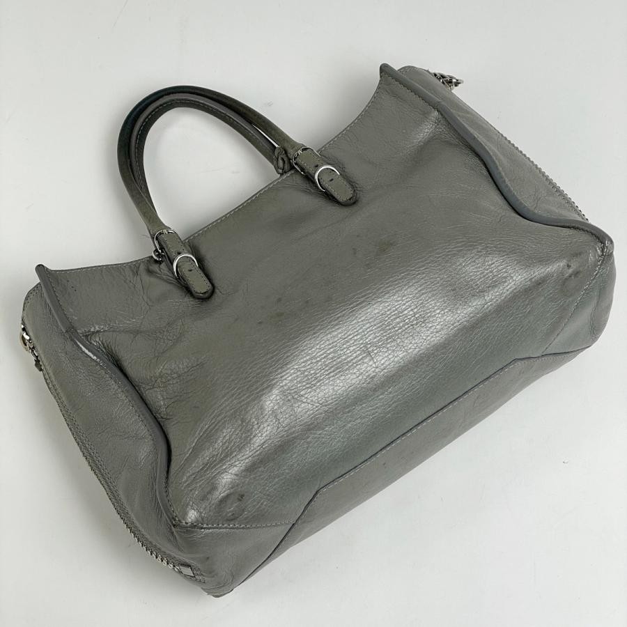 BALENCIAGA Paper A6 Zip Around Handbag 2-Way Shoulder Bag Leather Gray #BS1339 thumbnail 2