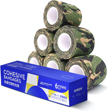 Cohesive Bandage 2  x 5 Yards, 6 Rolls, Self Adherent Wrap Medical Tape, Adhesiv