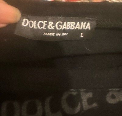 Dolce & Gabbana Herren T-Shirt Schwarz Gr. L Kurzarm Rundhals Allover-Logo