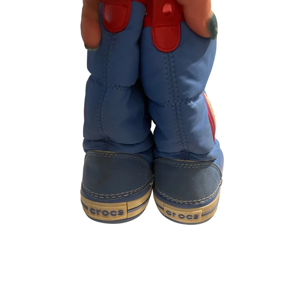 Crocs Azul Rojo Lluvia Nieve Botas Sin Cordones - Iluminar Niño Niño Niño Talla 10 Foto 3 de 4