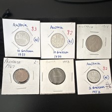 Austria  lot coins, six coins, beautiful condition