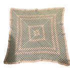Vintage Handmade Crochet Afghan Granny Square Pattern Blanket Throw Approx 35x35 — photo 1