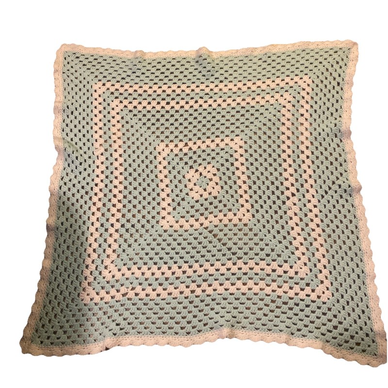 Vintage Handmade Crochet Afghan Granny Square Pattern Blanket Throw Approx 35x35