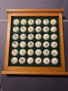Golf Ball Display Case with 36 Golf Balls