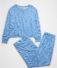 American Eagle AE Luxe Plush Snoopy Long-Sleeve  Pant PJ Set Sz XL