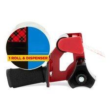 Mailing Tape 1.88 X 54.6 Yds, Strong Adhesive For Packages, Clear, Red